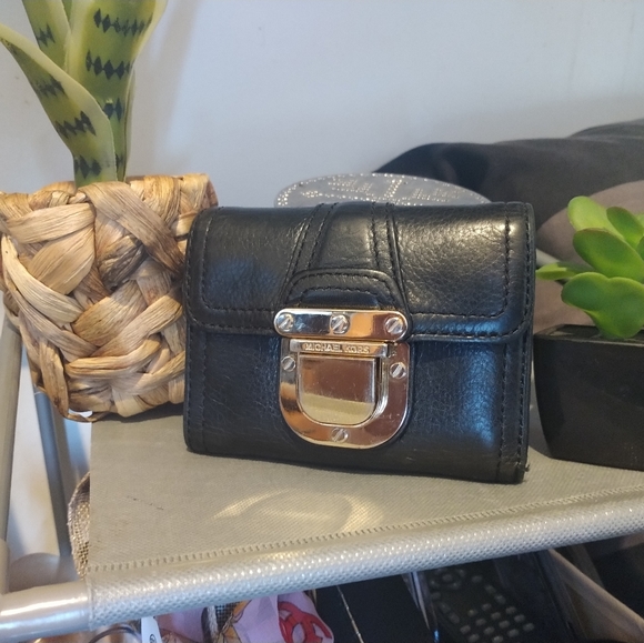 Michael Kors Handbags - Michael Kors Button Lock Leather Wallet